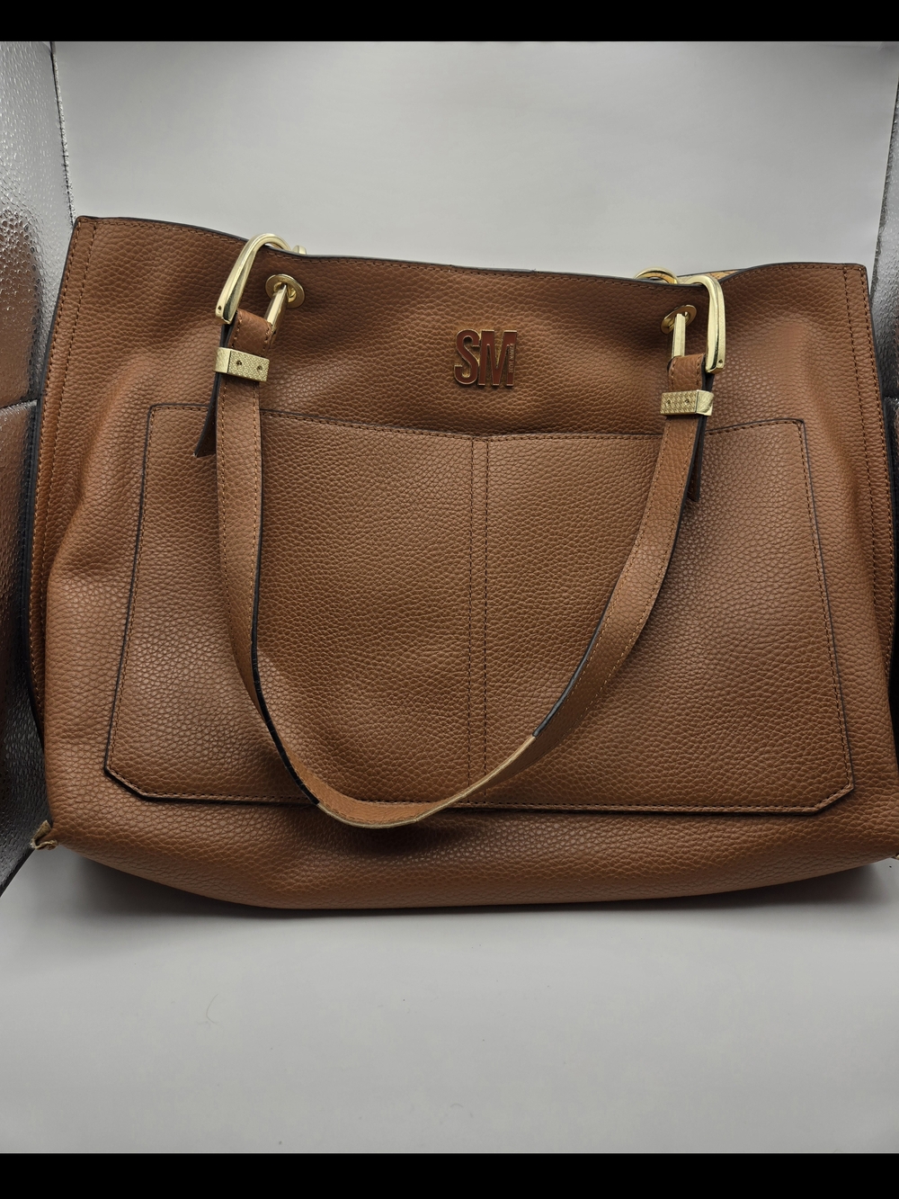 Steve Madden Brown Tote with Sunflower Print Pouch - Picture 2 of 8